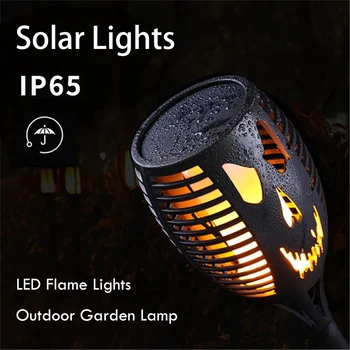 

LED Solar Flame Light Ghost Face Lamp Flickering Waterproof Garden Decoration Landscape Lawn Lamp Path Lighting Torch Outdoor