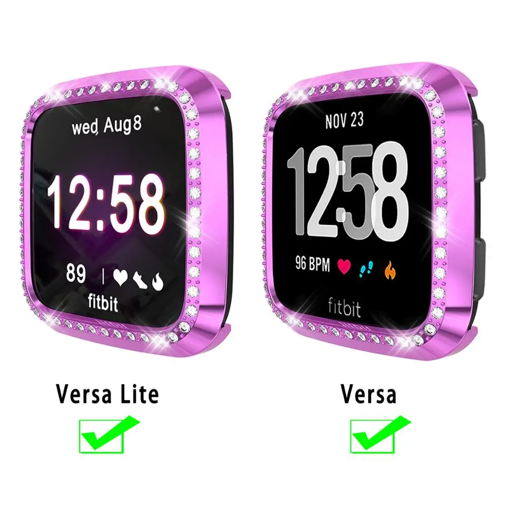 Для Fitbit Versa/Versa Lite чехол для смарт часов крышка PC Алмазная блестящая защитная рамка Легкие аксессуары для бампера