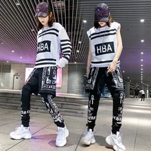 Женский костюм для джазового танца с принтом в стиле хип-хоп, одежда с длинным рукавом для уличных танцев, одежда для выступлений, одежда для занятий танцами DC3471