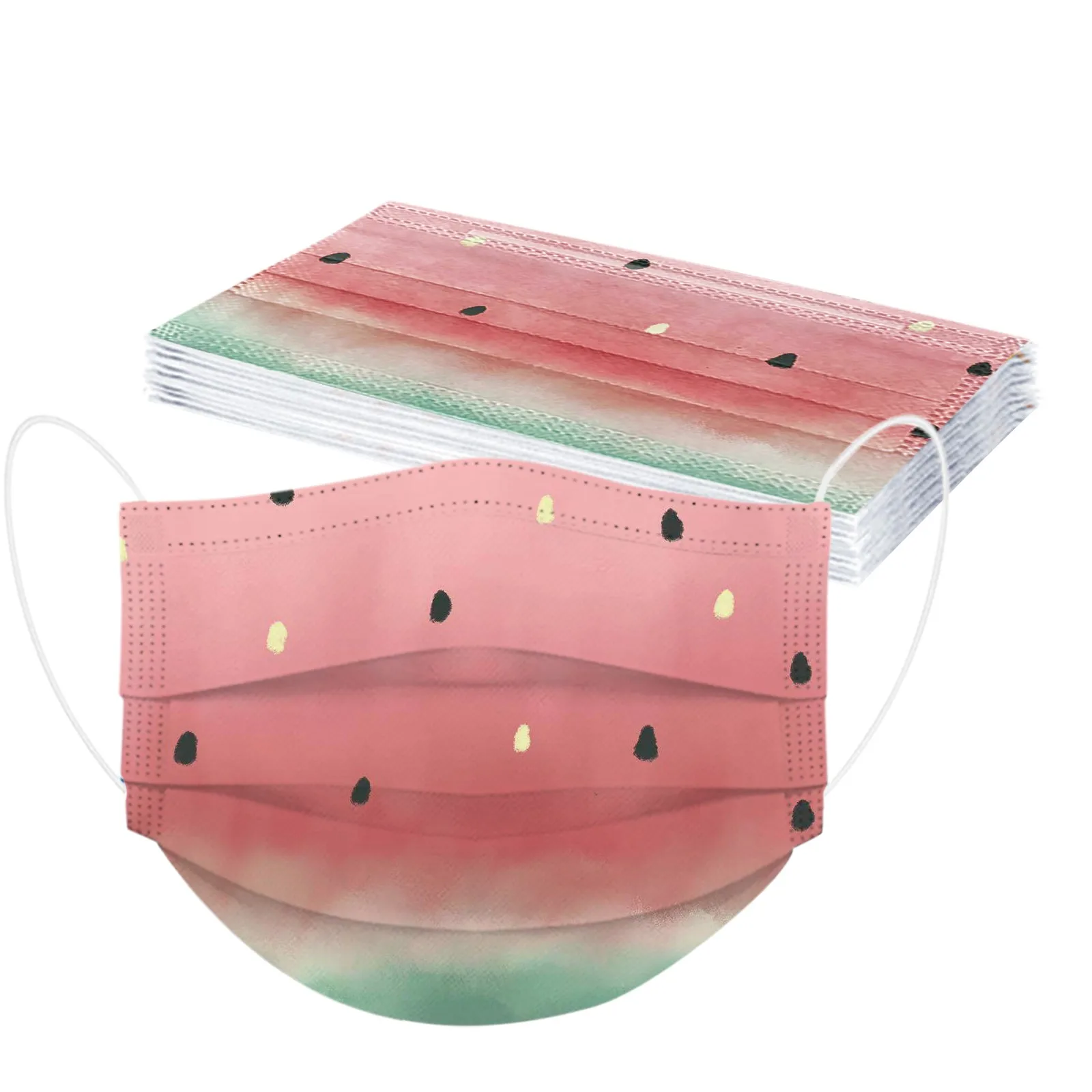 Маска одноразовая летняя с фруктовым принтом для взрослых 10 шт. | Тематическая