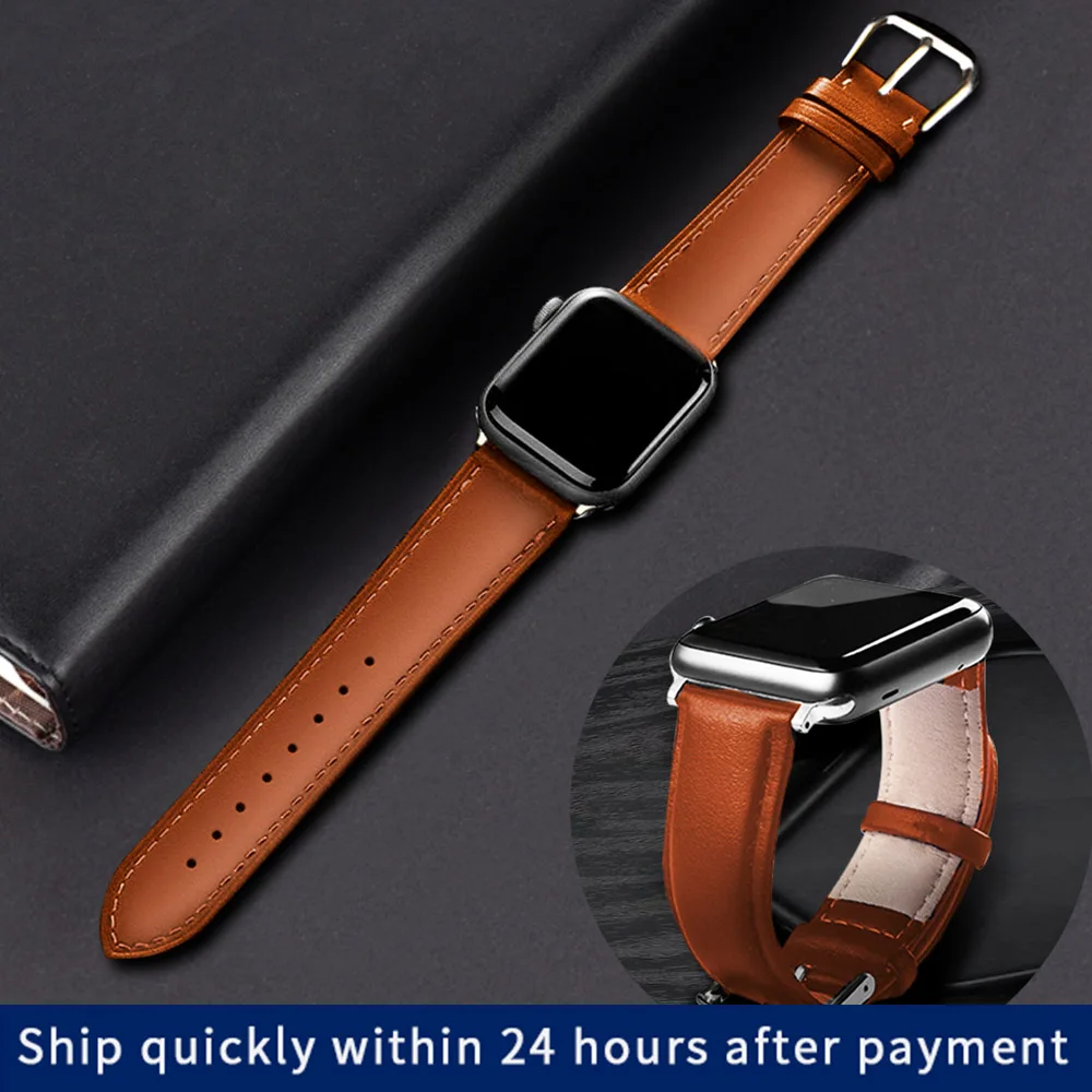 Real Leather Strap for Apple watch 76 se 44MM 40MM Business Band Watchband Bracelets Smart iWatch Series 543 42MM 38MM 45mm 41mm