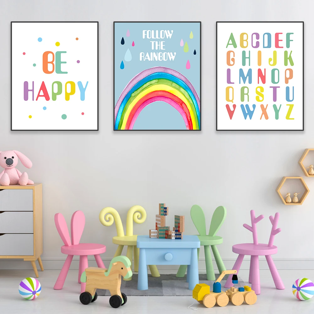 

Laeacco Nordic Quote Poster Nursery Wall Art Prints Canvas Painting Letter Decoration Pictures For Baby Kids Room Home Decor