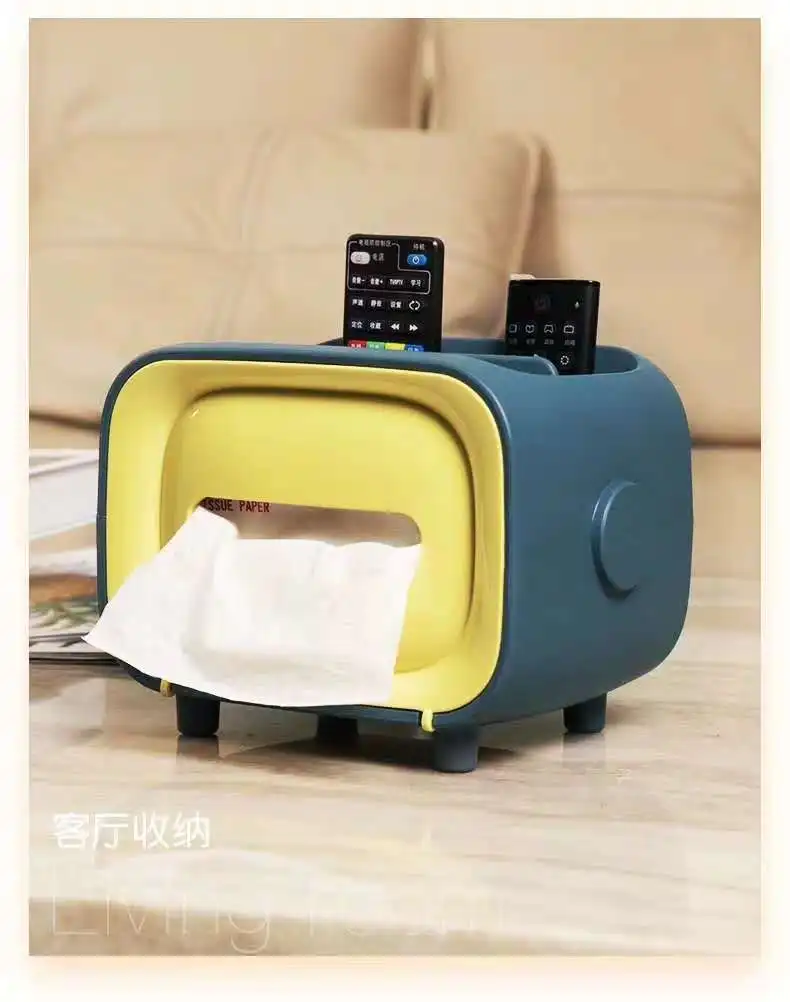 

Home Tissue Box Decorated Napkin Holder For Car Desktop Kitchen Office Paper Dispenser Storage Lid Classic TV Shape 2020 New