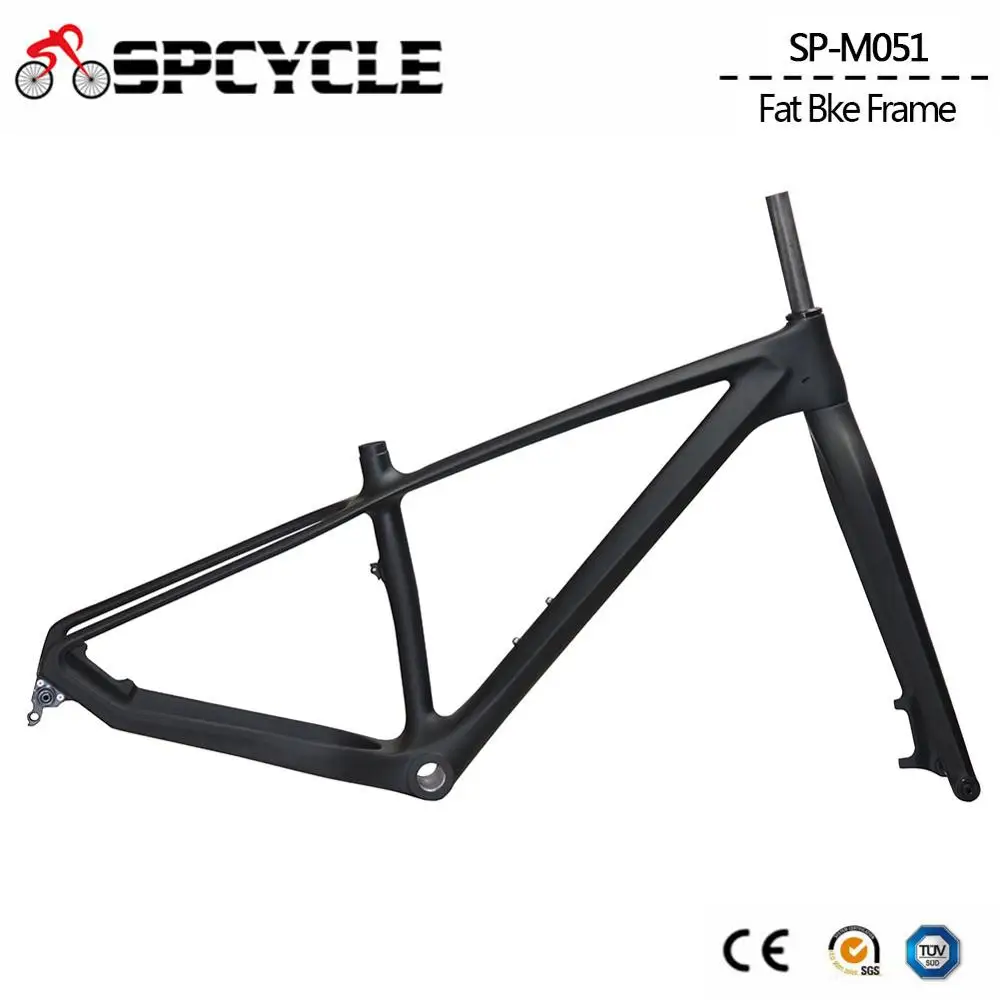 Spcycle углерода жира велосипед рама с вилкой 26er BSA Углерод MTB амортизационная вилка