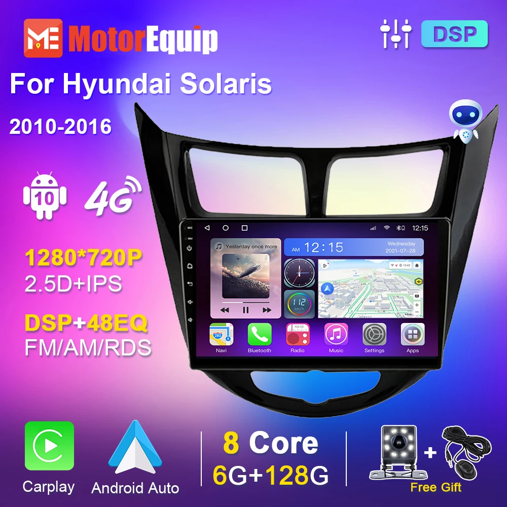 Stereo Car Radio Smart Android For Hyundai Solaris 2010 2016 Carplay