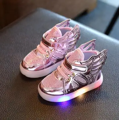 Светящаяся детская обувь \ Сникеры для мальчиков и девочек обувь со светодиодной подсветкой детские спортивные мигающие огни светящийся блеск Повседневное ребенка крыло сапоги на плоской подошве