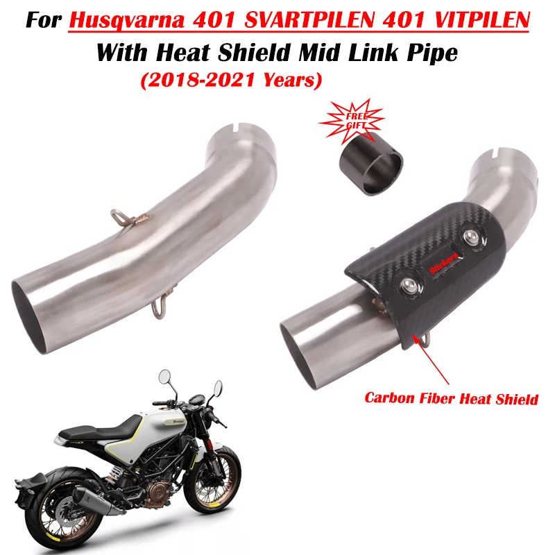 

Для Husqvarna 401 SVARTPILEN 401 VITPILEN 125 250 2018 19 20 2021 выхлопная система мотоцикла, модификация глушителя, средняя Соединительная труба
