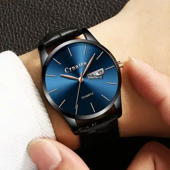 

Fashion Luxury Mens Watches Male Clocks Top Brand Date Week Sport Military Clock Leather Strap Quartz Business Men Watch Gift