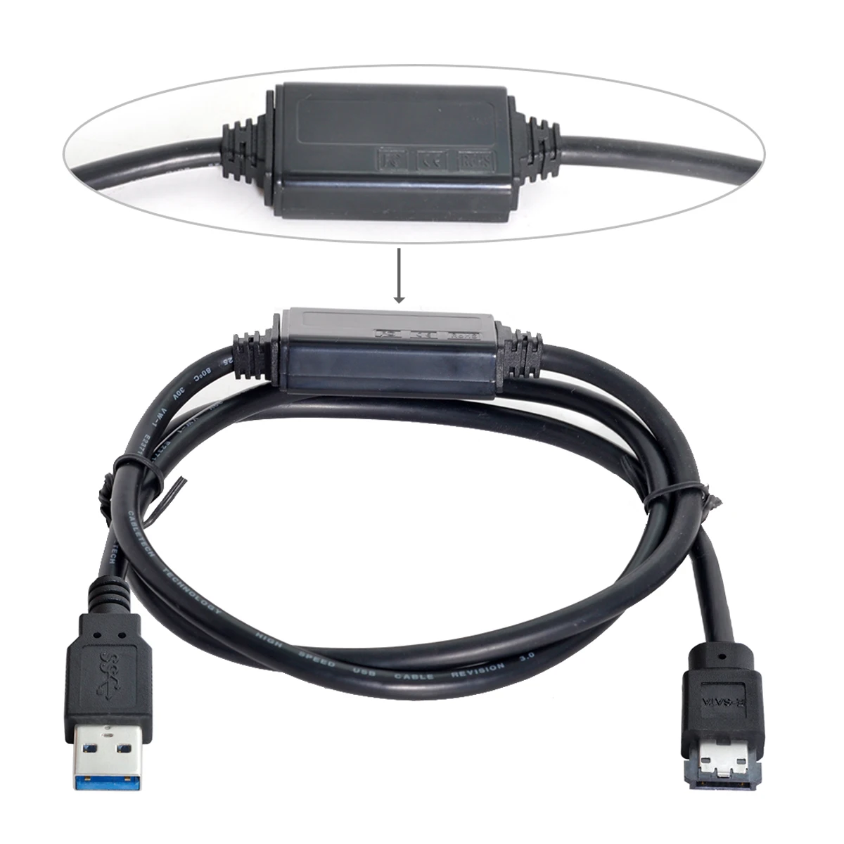 

CYSM USB3.0 to Power Over eSATA DC5V Adapter USB2.0 to HDD/SSD/ODD eSATAp Converter