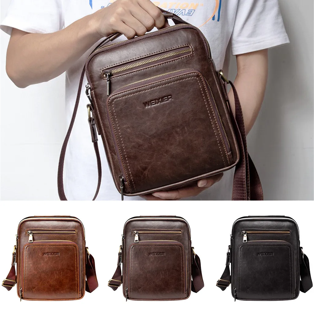 

Solid Color Shoulder Bags for Male Fashion Business Man Bag PU Leather Men Crossbody Messenger Bags Daily Handbag sac a main#G1