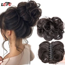 

LUPU Synthetic Claw Chignon Curly Hair Bands Messy Bun Hairpiece for Women Scrunchy Natural Fake False Hair Heat Resistant Black