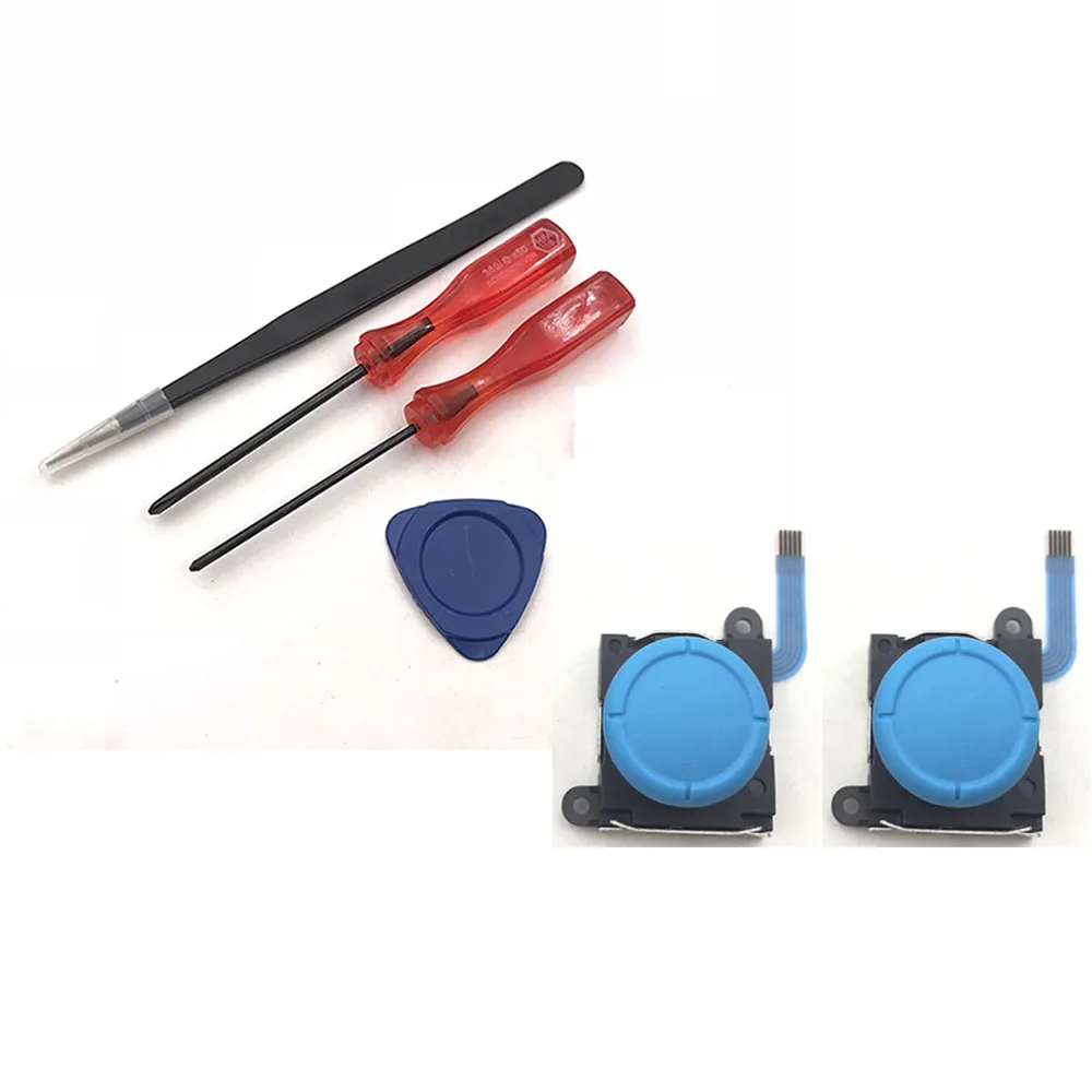2PCS Blue Kit Аналоговый 3D джойстик для nintendo Switch Joy Con& Lite контроллер джойстики левый и правый/отвертка открытый набор инструментов - Цвет: 2PCS Blue Kit