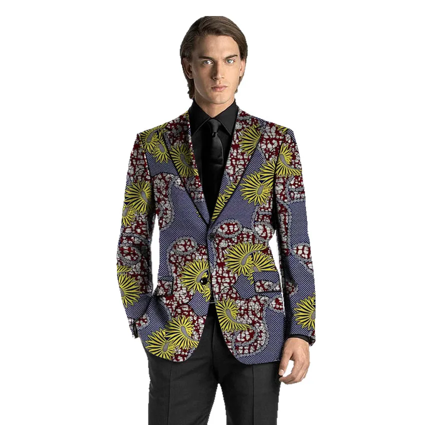 African Print Men's Blazers Ankara Man Suit Jacket Custom Made Wedding Coat Traditional & Cultural Men African Clothes