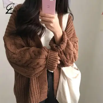

Women Open Front Cardigan Sweaters Winter Women Sweater Knitted Long Sleeve Knitwear Girls Casual Outerwear Femme Top