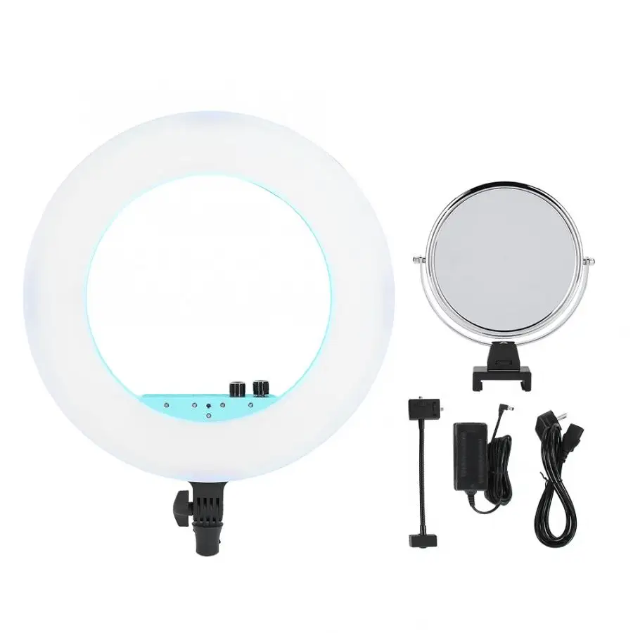 Dimmable светодиодный селфи кольцо свет фотографии видео живое Освещение 3200 K-5600 K теплый или холодный свет макияж лампа Инструмент