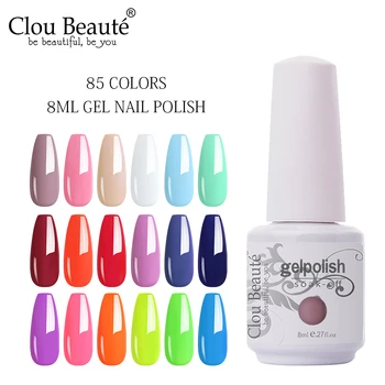 

Clou Beaute Gel Polish Nail Gel Lak Art Set For Manicure UV Vernis Semi Permanent Gellak 85 Colors Gel Varnish Nail Polish 8ml