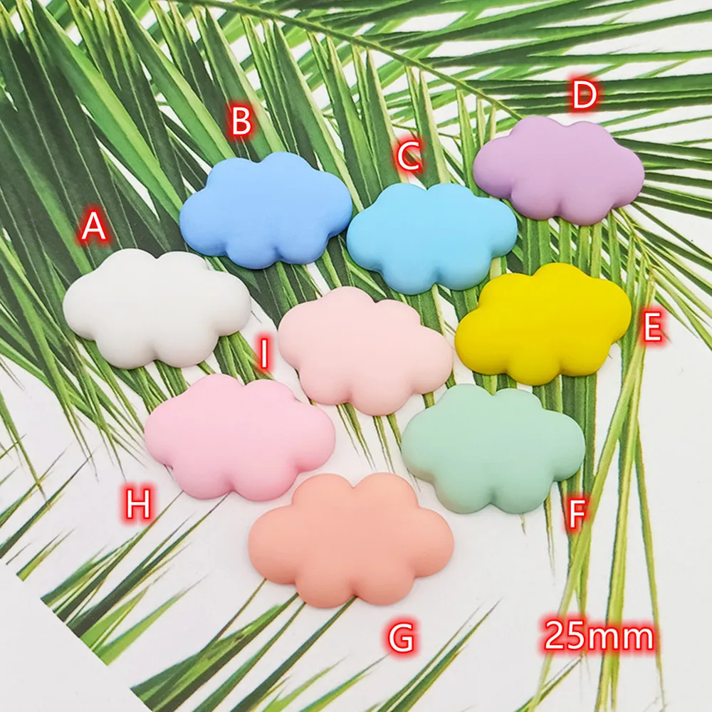 Resin Clouds Kawaii Flatback Resin Cabochon for Hair Bows Center 20pcs Colorful Cloud DIY Jewelry Accessories Scrapbooking