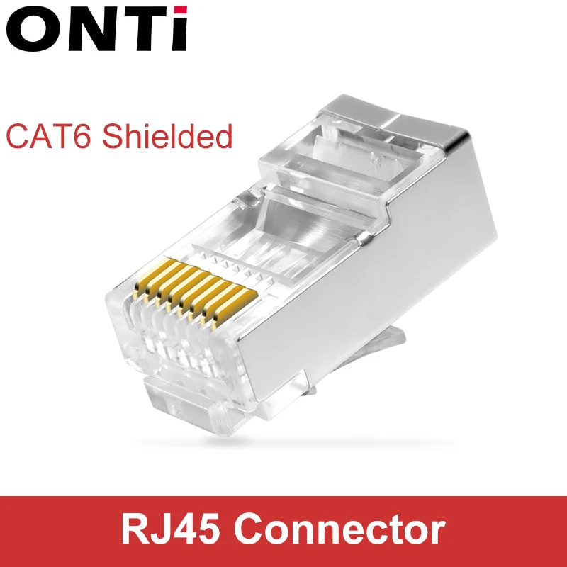 Модульный разъем ONTi CAT6 RJ45 8P8C компьютерный кабель UTP Ethernet позолоченный гигабитный