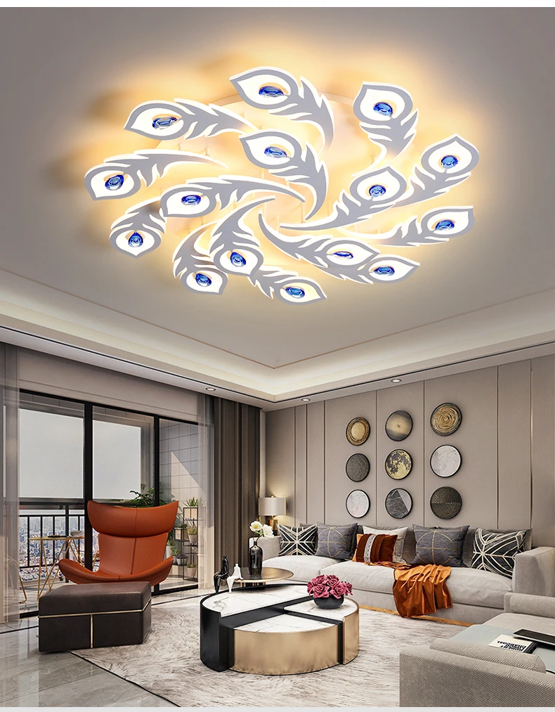 Modern LED Chandelier Ceiling Chandeliers For Living Room Bedroom Kitchen Lustre Remote Control Dimming Indoor Lighting Lights crystal ceiling lights