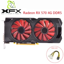 Видеокарта XFX AMD Radeon RX570, 4 Гб, видеокарта AMD GPU RX 570, 4 ГБ DDR5, игровая видеокарта для ПК, игровой компьютер, PC Gamer, используемые карты RX 570