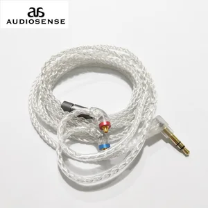 Image 1 - AUDIOSENSE 8 Strands 19 Core Silver Plated Copper Cable 3.5mm With MMCX Connector For T180 T260 T300 T800