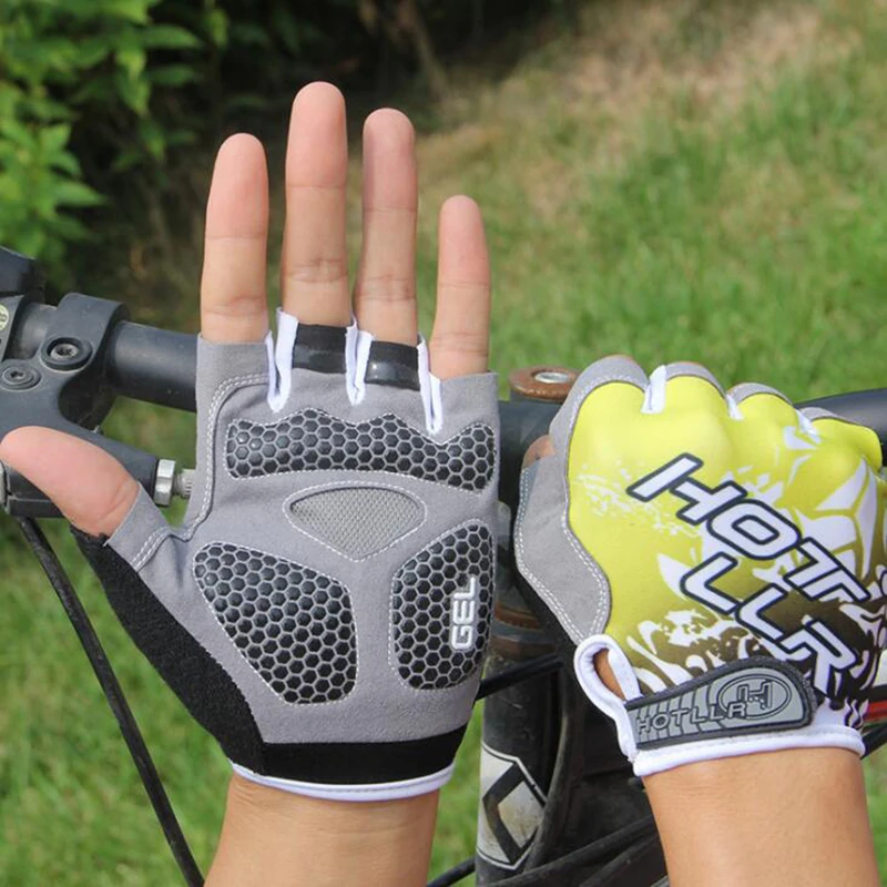 Cycling Anti-Slip Men Women Half Finger Gloves Breathable Mesh Sports Glove F07#