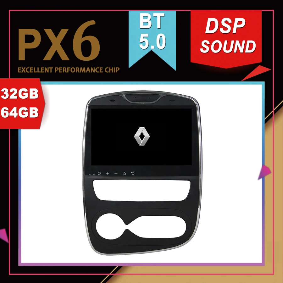 PX6 Отличная производительность Android 9 0 Автомобильный мультимедийный GPS для Renault Clio