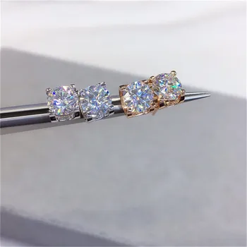 

Classic Engagement Earrings 18K Rose Gold 0.5 Carat Brilliant Cut Diamond D Color Moissanite Earrings Luxury AU750 PT950 Jewelry
