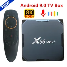 ТВ-приставка X96 MAX Plus на Android 2021 с четырехъядерным процессором Amlogic S905X3, 4 ГБ, 64 ГБ, 32 ГБ, 8K, двойным Wi-Fi, 4K, X96Max + медиаплеер, 2 ГБ, 16 ГБ, 9,0