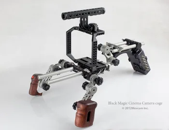 

Professional Movcam BMCC shoulder rig Black Magic Cinema Camera Cage Handle Battery Grip