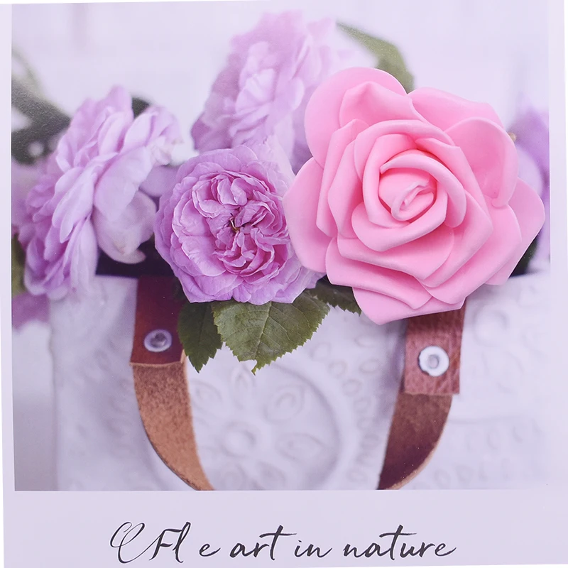 10/30Pcs 8cm Artificial Rose Flowers Head PE Foam Fake Flower Wedding Bride Bouquet Wreath DIY Home Craft Decor Supplies