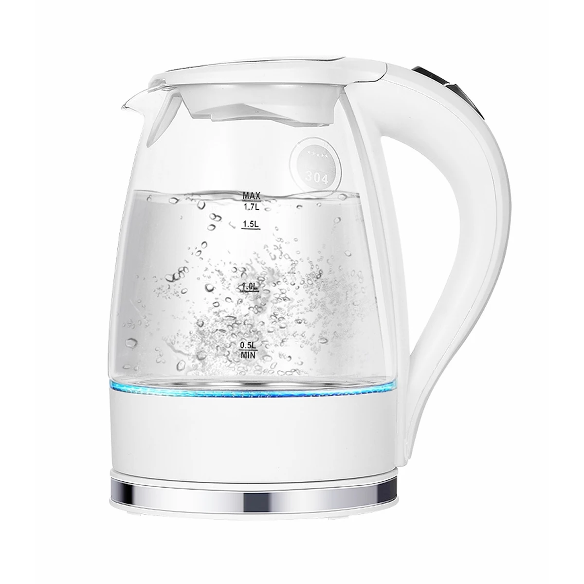 Kopen 1.7L 2200W Led Verlichte Glas Ketel Elektrische Rapid Kook Draadloze Waterkoker Waterkoker Theepot Smart Ketel Keuken