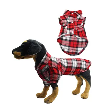 

Dog Plaid Shirt, Pet Fashion Plaid Shirt Pet Dog Clothes, Soft Summer Plaid Dog Vest Clothes Cotton Puppy Shirts T shirt Vests