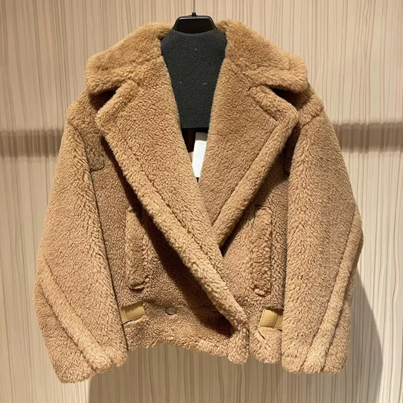 2021 Winter Fur Coat Real Wool Alpaca Teddy Bear Coat Women