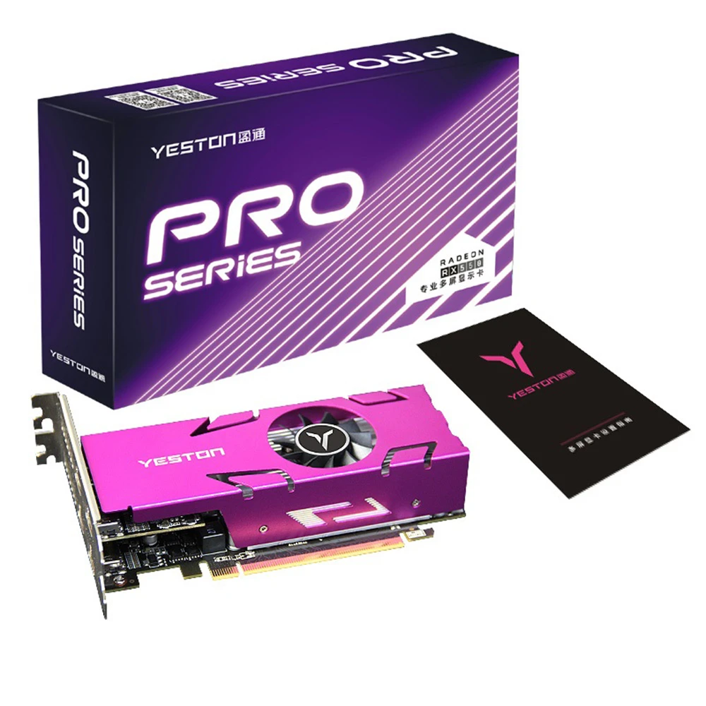 Yeston RX550-4G D5 LP Graphics Card AMD Radeon RX550 Memory GDDR5 128Bit 512Units 6000MHz VGA HDMI-Interface  DVI-D Video Card gpu pc