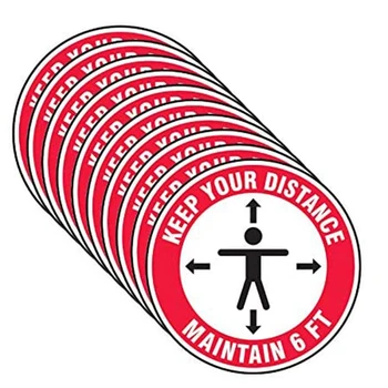 

10 Pcs Isolation Floor Sign for Queuing Line 6-Foot Safety Warning Sign Sign for Shopping Mall 12 inch