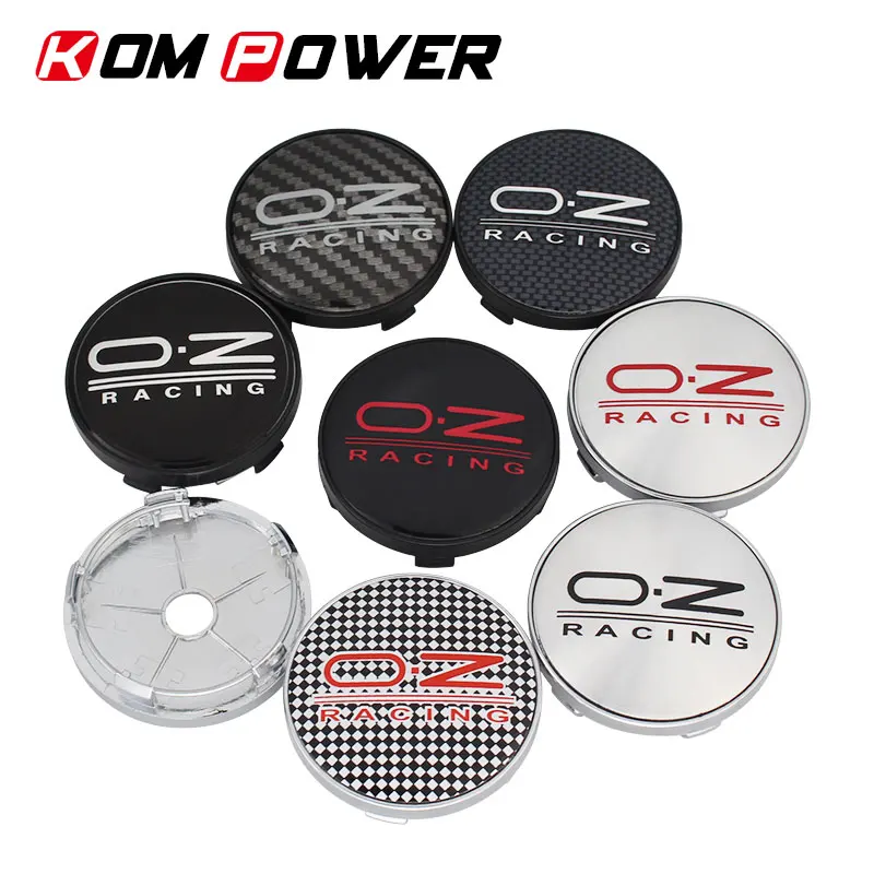 4pcs oz racing wheel covers cap 60/55mm clip oz logo emblem sticker