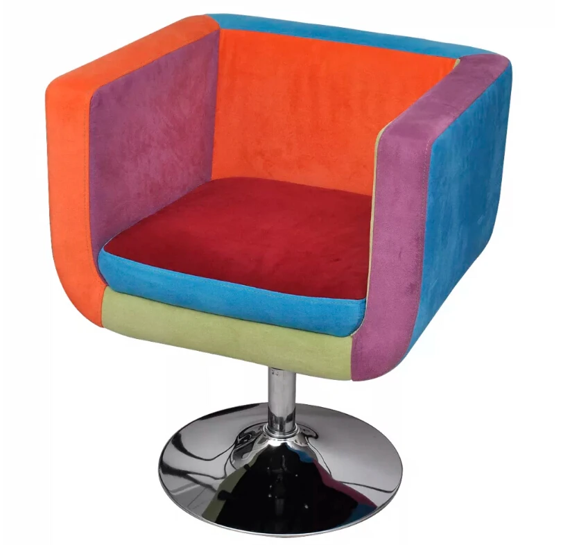 

Fashion Rainbow Design Chair Cube Armchair with Patchwork Design Fvanity Chair Lounge Chair Living Room Chair Kids Medal Chair