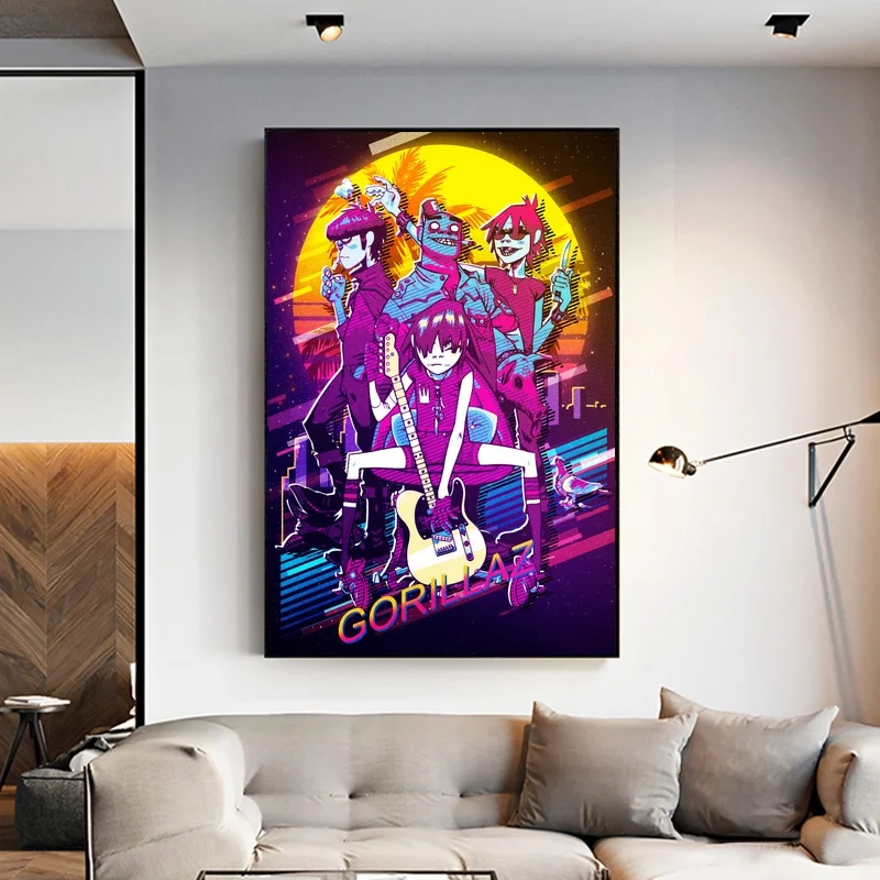 

gorillaz band Poster Canvas Painting Prints Wall Art Home Decor No Frame