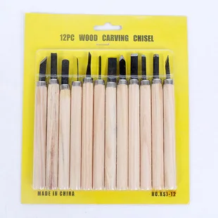 

Craft wood carving knife 12 piece set student handmade wood carving knife carving wooden handle set wholesale