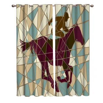 

Racehorse Runn Hat Red Splice Blackout Window Curtains Living Room Curtain Kitchen Blackout Curtains