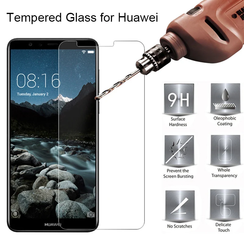 Прозрачная пленка для телефона huawei Y6 ii, компактная стеклянная Защитная пленка для экрана, закаленное стекло для huawei Y7 Prime Y5 Lite Y3