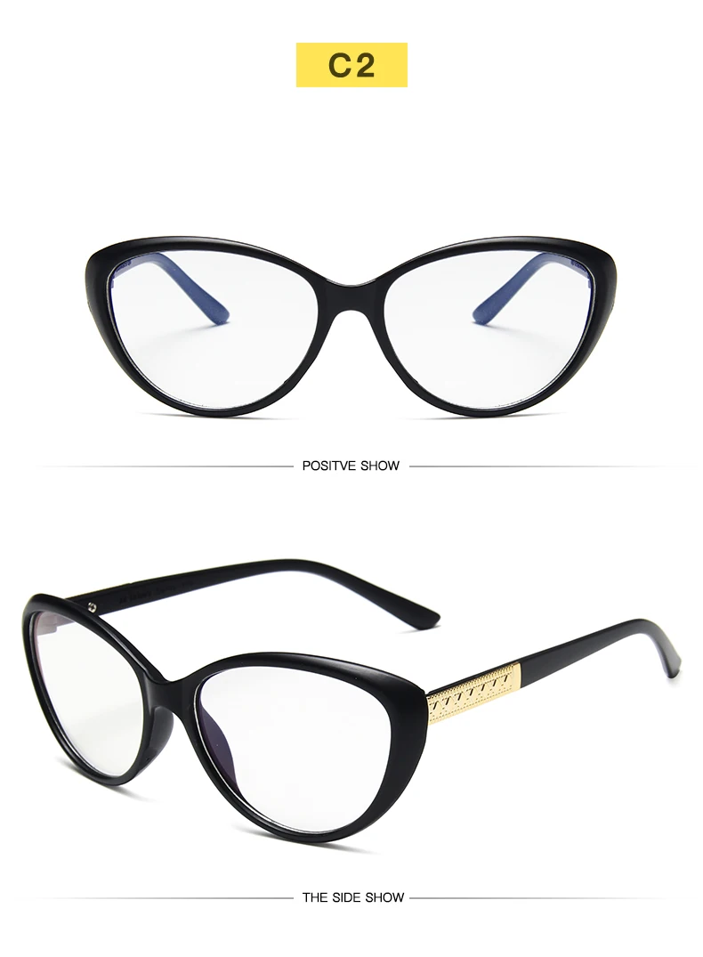 Винтажные женские очки кошачий глаз, большая оправа, ретро студенческие очки для близорукости, оправа, модные пластиковые прозрачные мужские очки, оправа