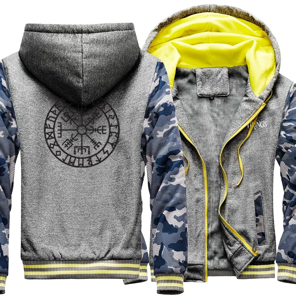 

Movie Anime Vikings Print Man Jackets Street Pocket Jacket For Man Harajuku Thicken Tracksuit Winter Fashion Men Hoodie