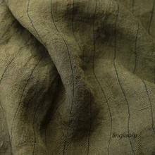 Армейский зеленый из окрашенной пряжи высококачественный льняной Костюмы ткань, полотно