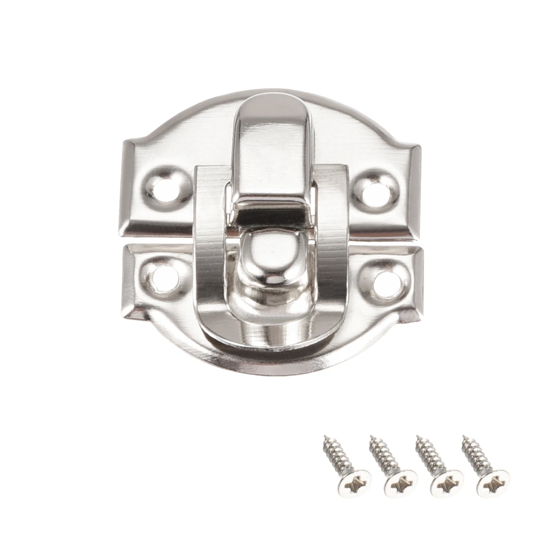 

uxcell Box Latch, Retro Style Small Size Silver Tone Decorative Hasp Jewelry cases Catch w Screws 10 pcs