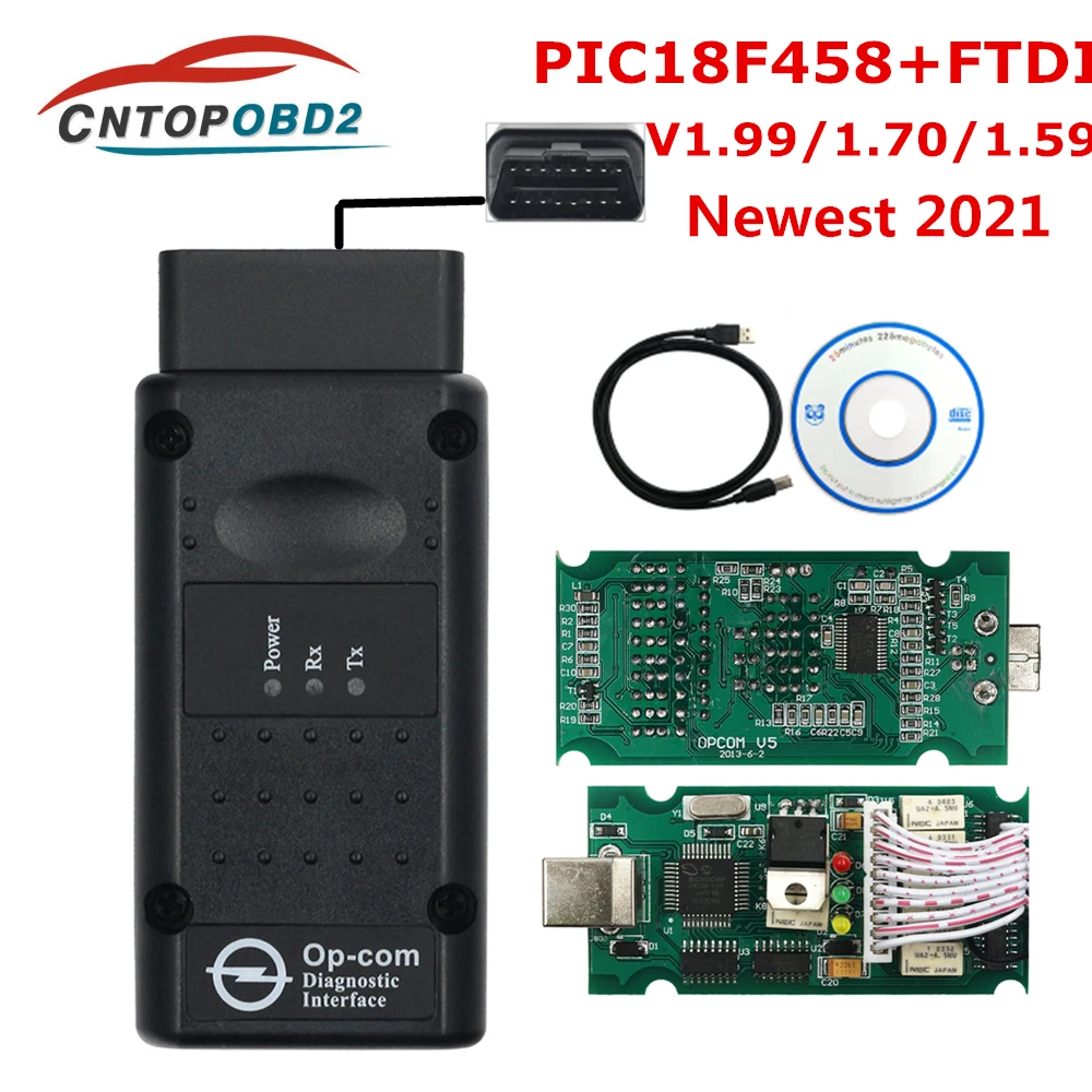 cheap car inspection equipment New Opcom 2021 200603a OP COM 1.95 1.99 PIC18F458 FTDI Can be Flash update OBD2 Car CAN BUS Diagnostic Tool For Opel Until 2021 best car inspection equipment