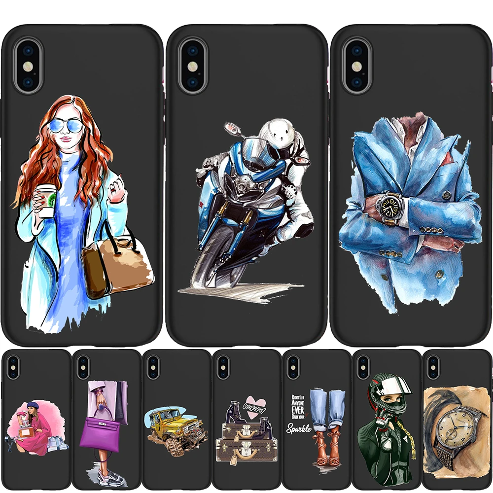 Модная кожаная сумка для девочек черный чехол iPhone 11 Pro Max XS XR X 8 7 6S Plus 5S мягкий