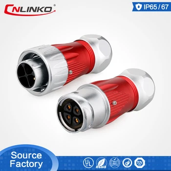 

DH20 Series Waterproof IP65 4 Pin Cable to Cable Mount Power Connector With Gold Plated Pins
