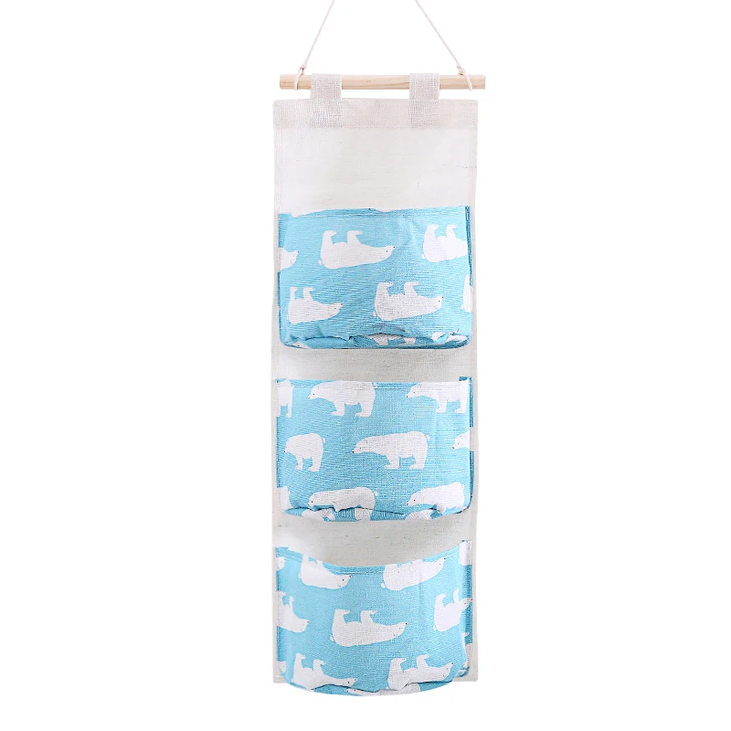 

2020 3 Grids Door Back Hanging Storage Back Wall Hanging Storage Bag Organizer Toys Container Decor Pocket Pouch Storage Bags